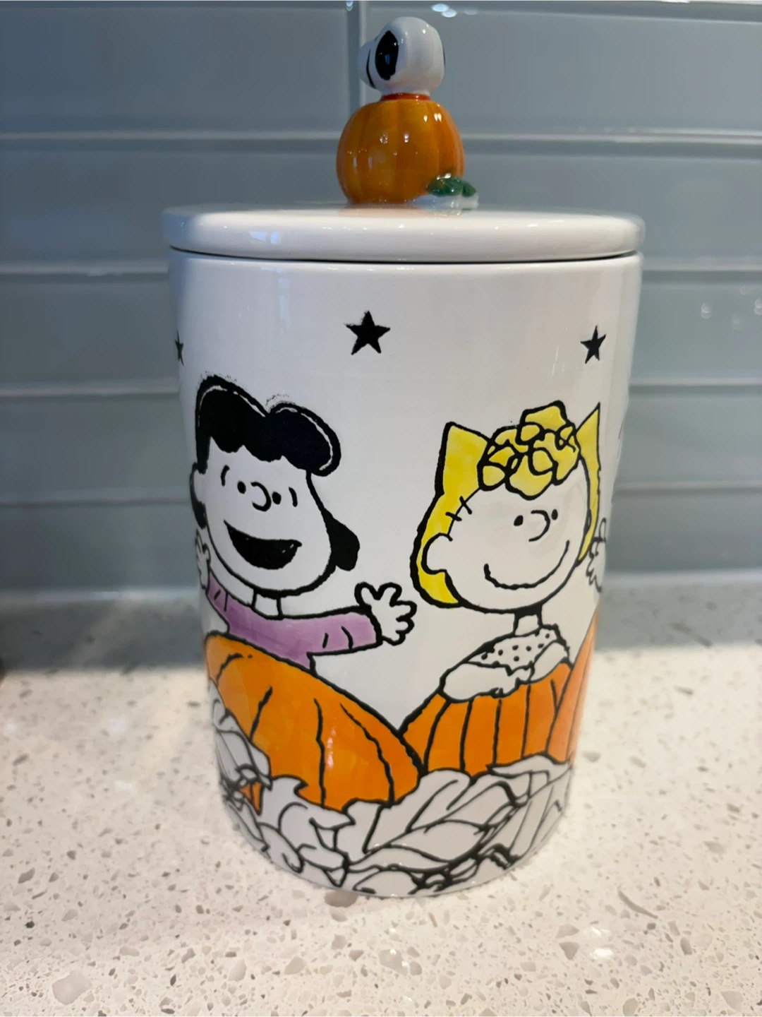 NEW Peanuts Snoopy & Friends Handpainted Ceramic Jar Canister - photo 4