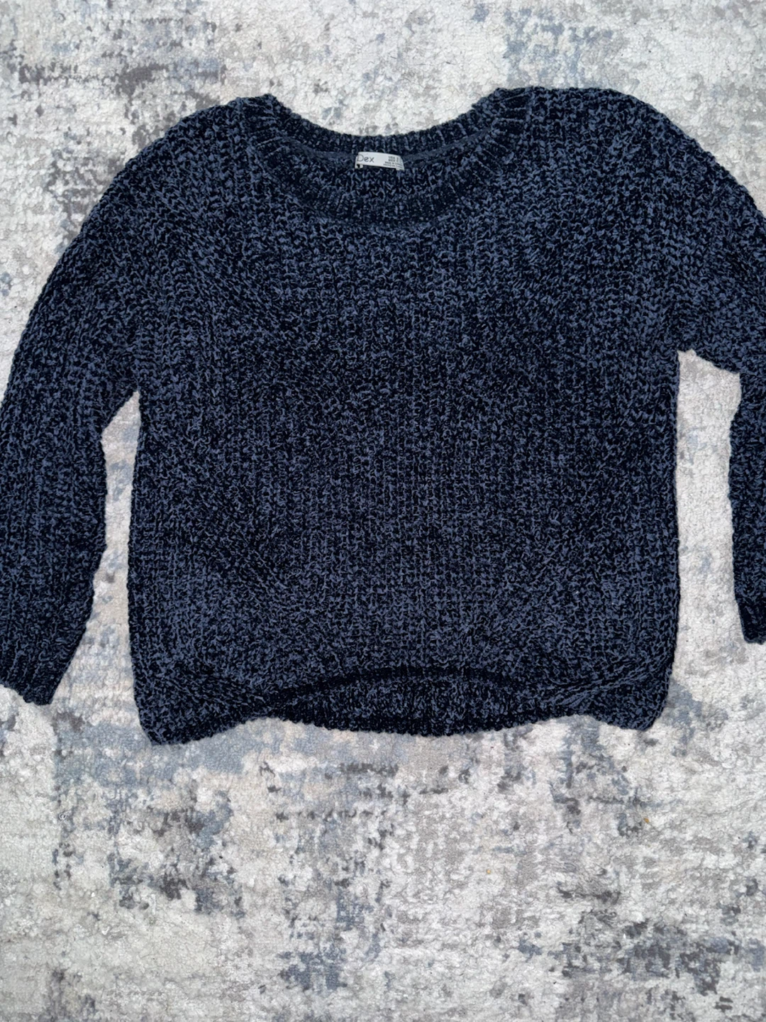 Dex navy blue textured sweater