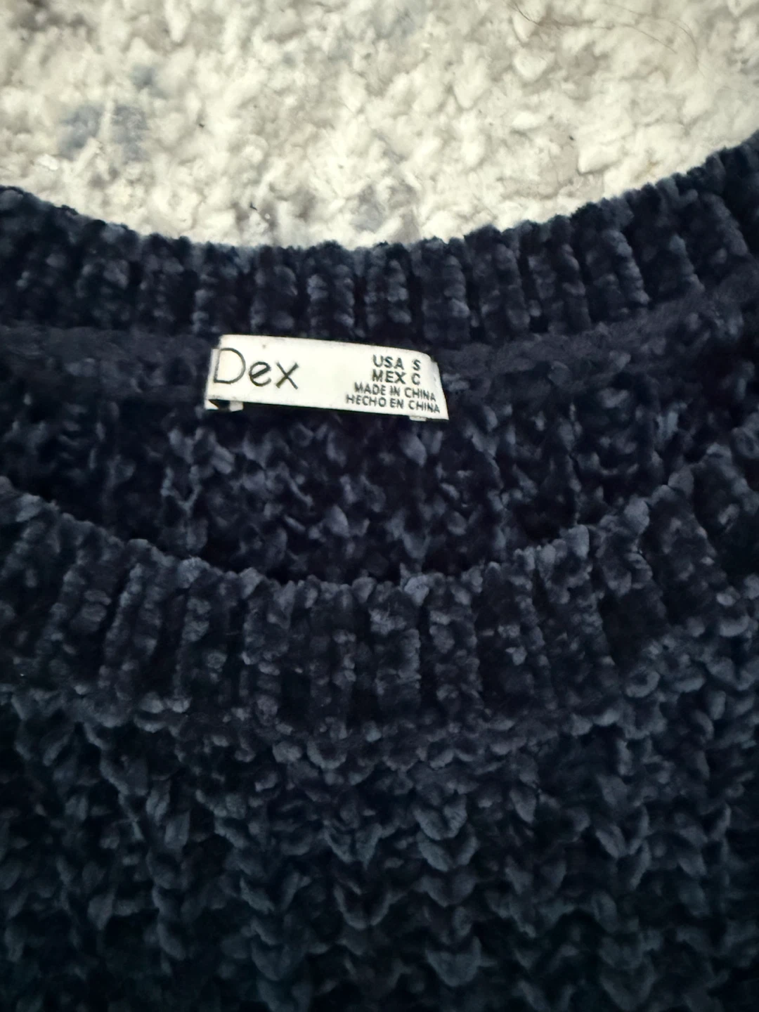 Dex navy blue textured sweater - photo 2