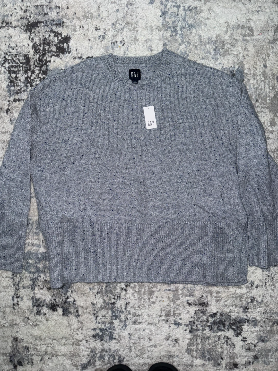 New GAP Grey Speckled Knit Sweater