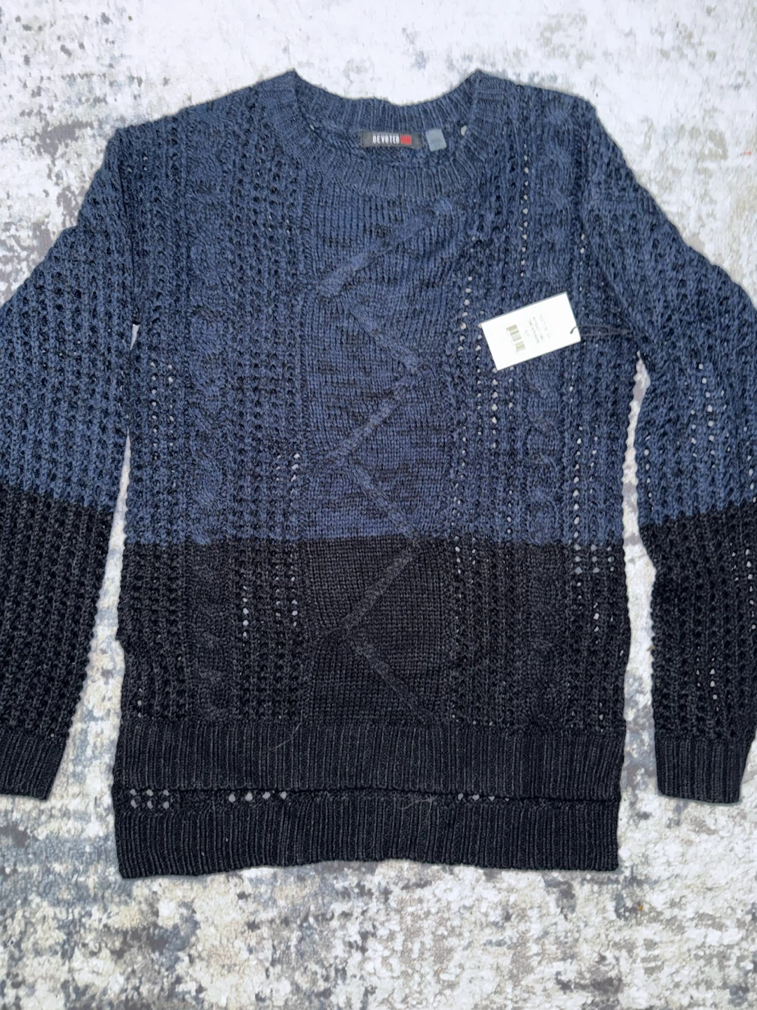 Devoted Luxury Apparel Knit Sweater Navy-Black