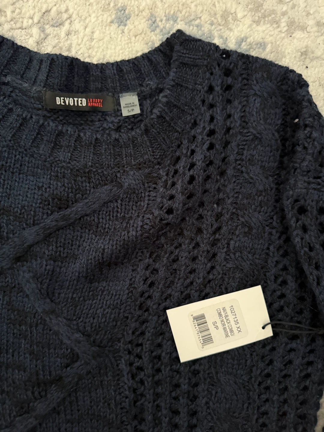 Devoted Luxury Apparel Knit Sweater Navy-Black - photo 2