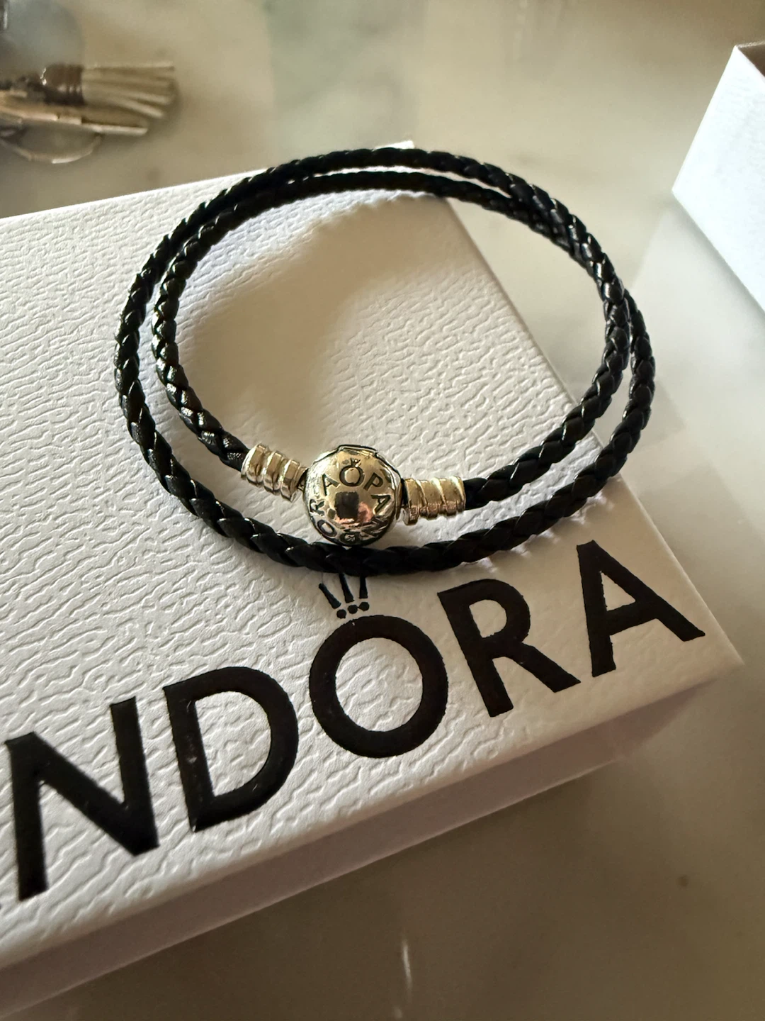 Pandora Black Leather Double Wrap Bracelet