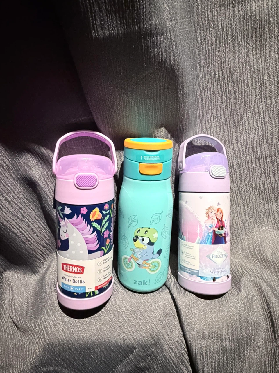 Set of 3 Kids Water Bottles - Thermos and Zak