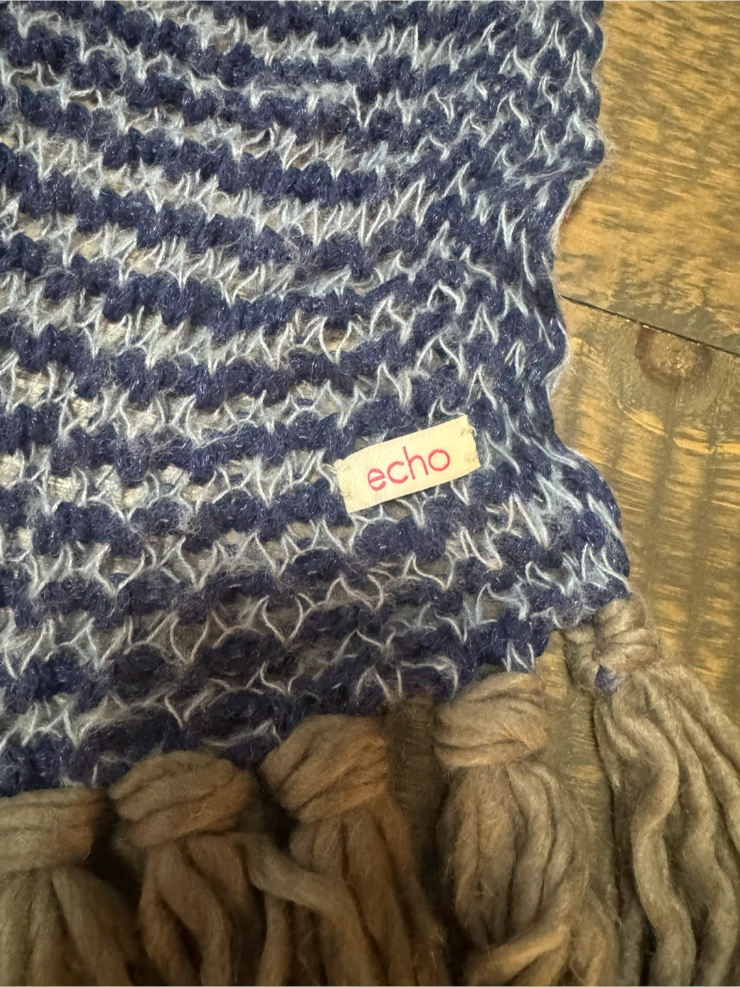 ECHO Navy & Cream Knit Scarf – Holt Renfrew - photo 2