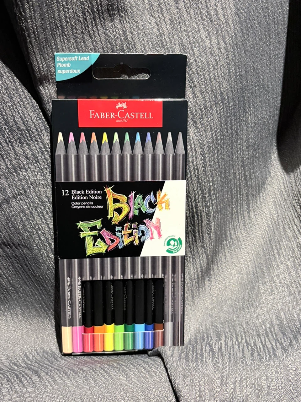 Faber-Castell Black Edition 12 Colour Pencils