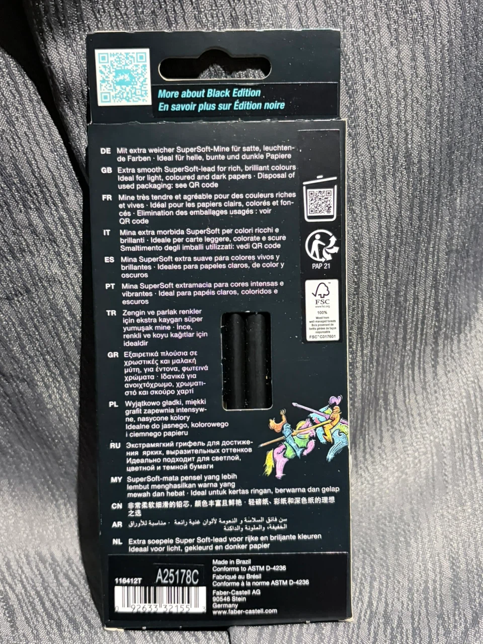 Faber-Castell Black Edition 12 Colour Pencils - photo 2