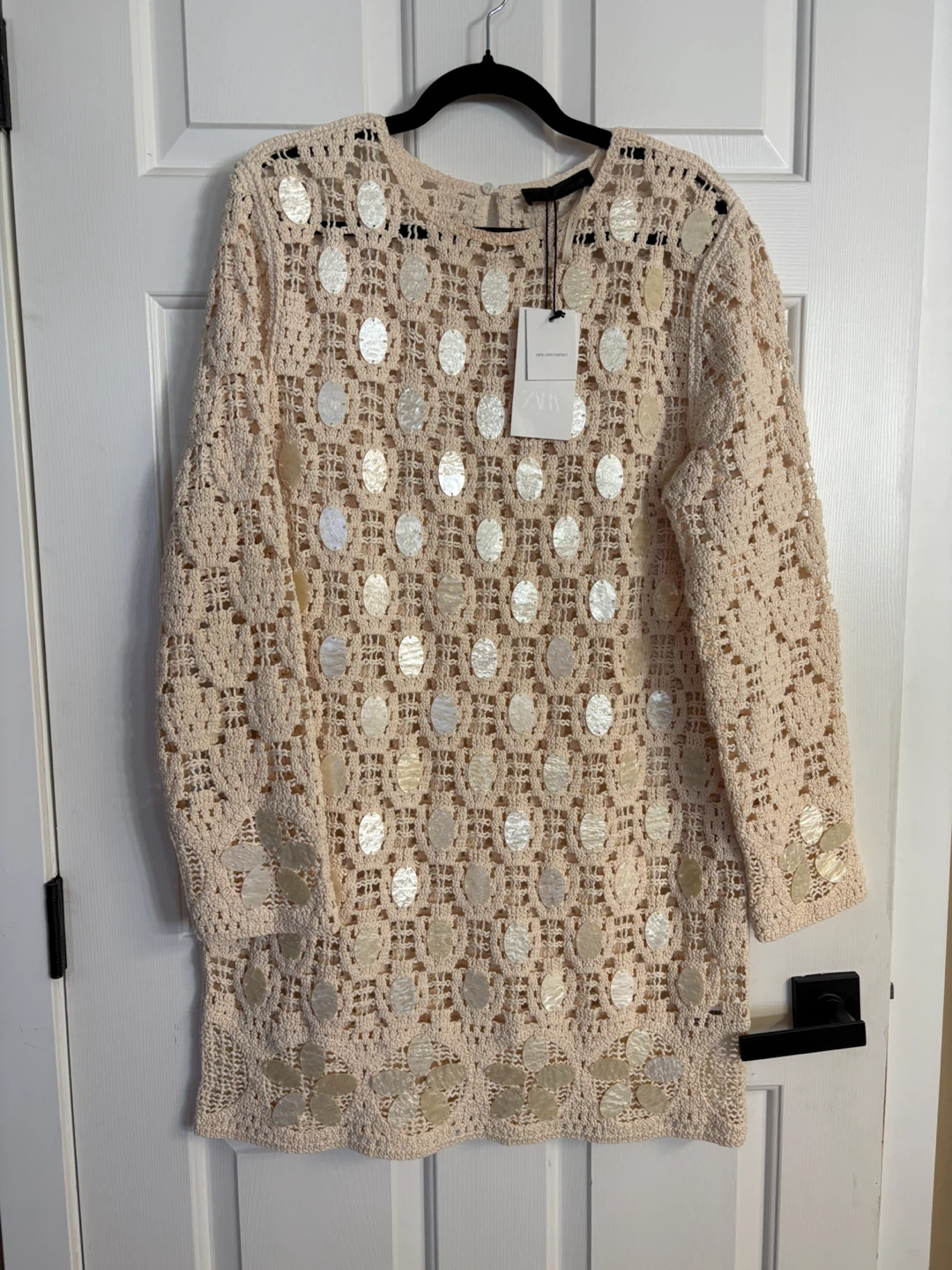 Zara Beaded Cutwork Knit Dress