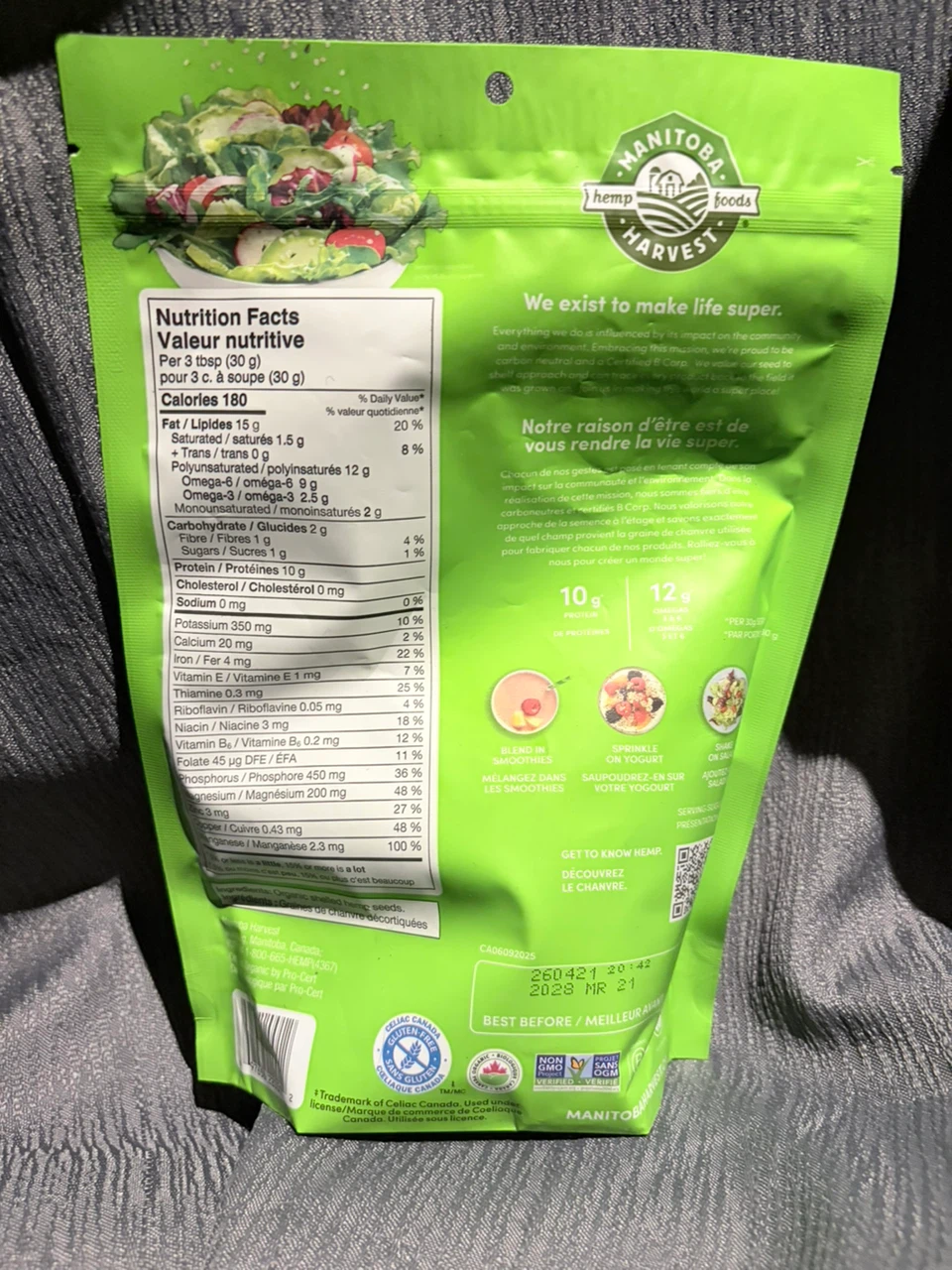 Manitoba Harvest Organic Hemp Hearts 340g - photo 2