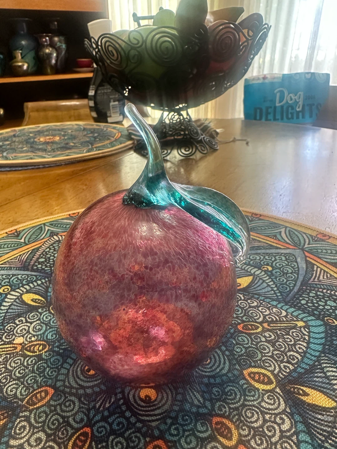 Art Glass Apple Paperweight