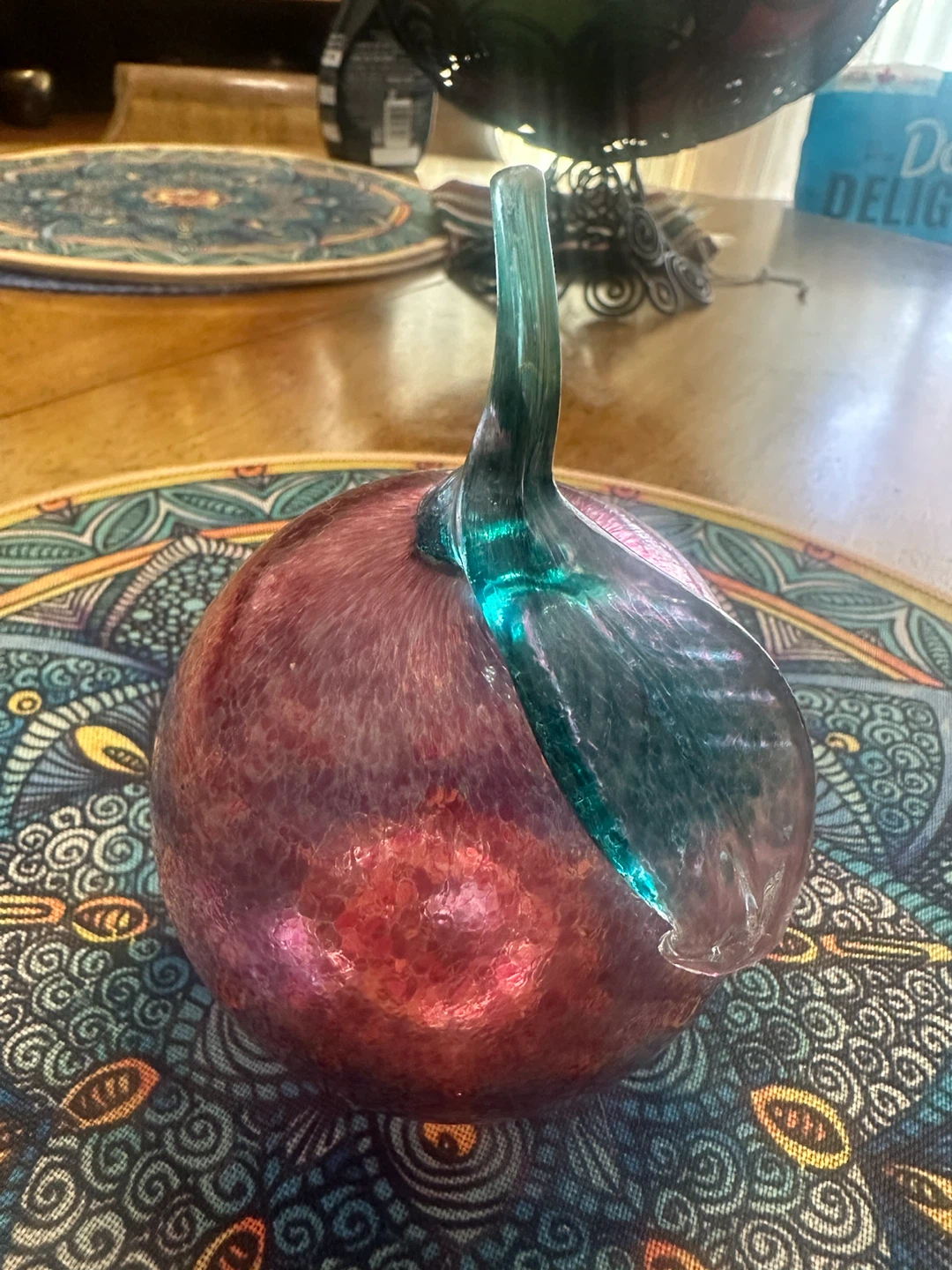 Art Glass Apple Paperweight - photo 2