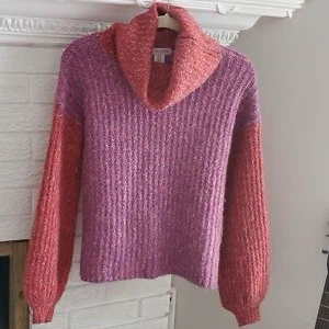 Kaisley: Colour-Block Cowl Neck Sweater- Medium