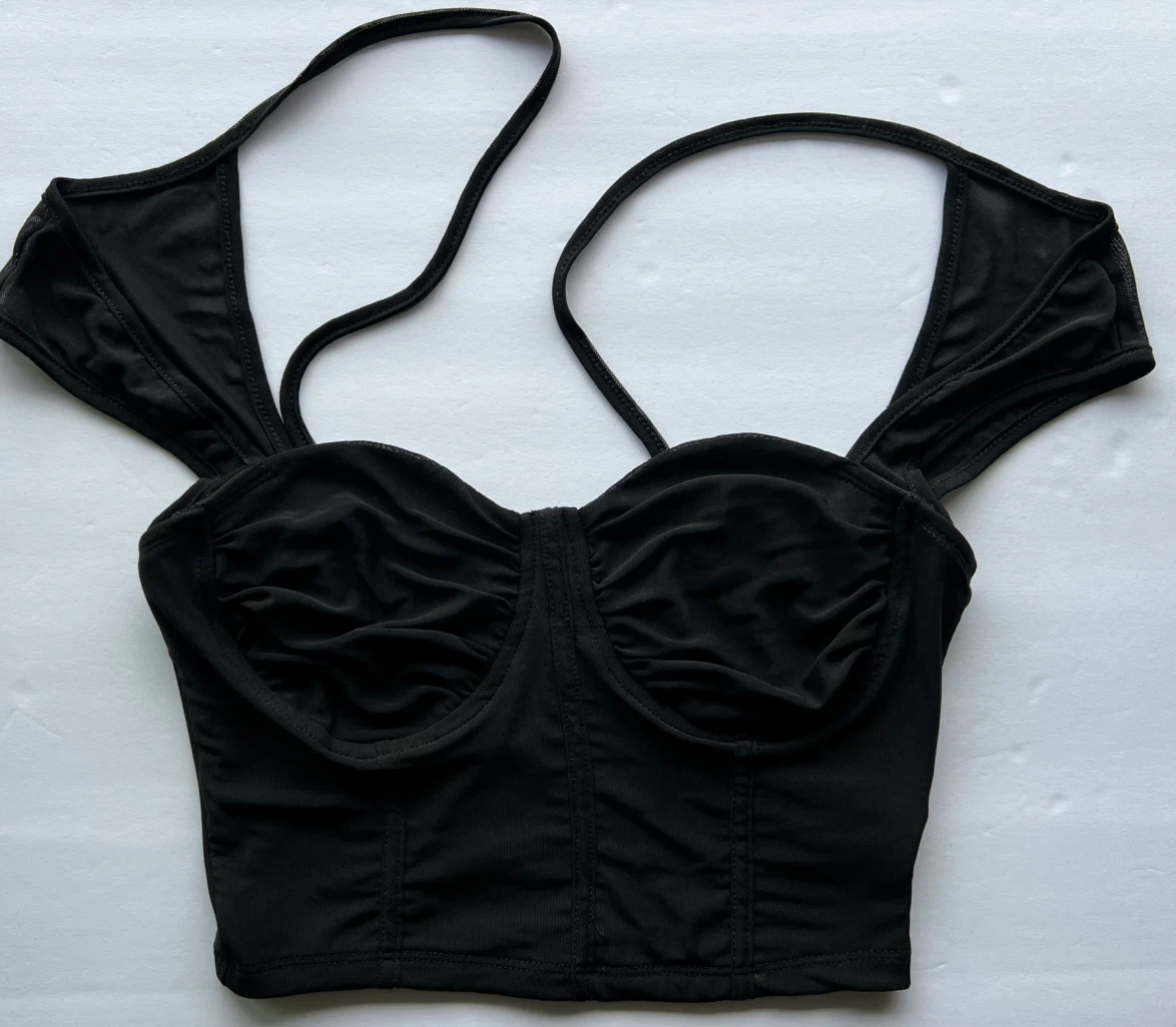 SHEIN Black Corset-Style Crop Top - photo 4