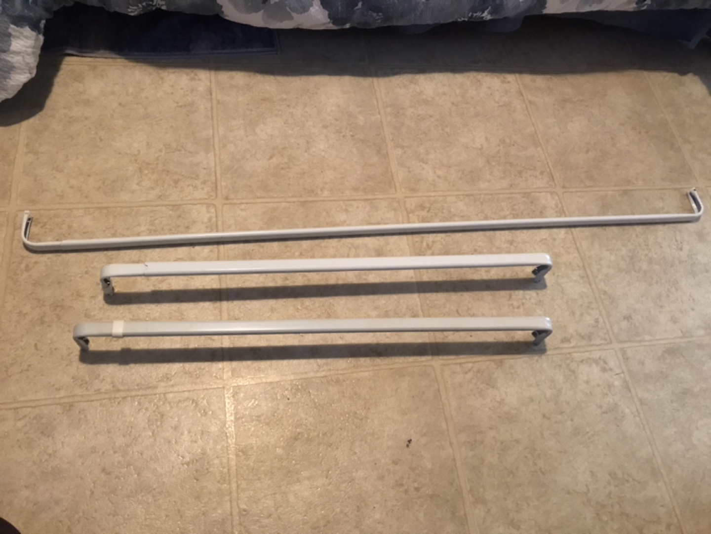 Three Adjustable White Rod pocket Curtain Rods