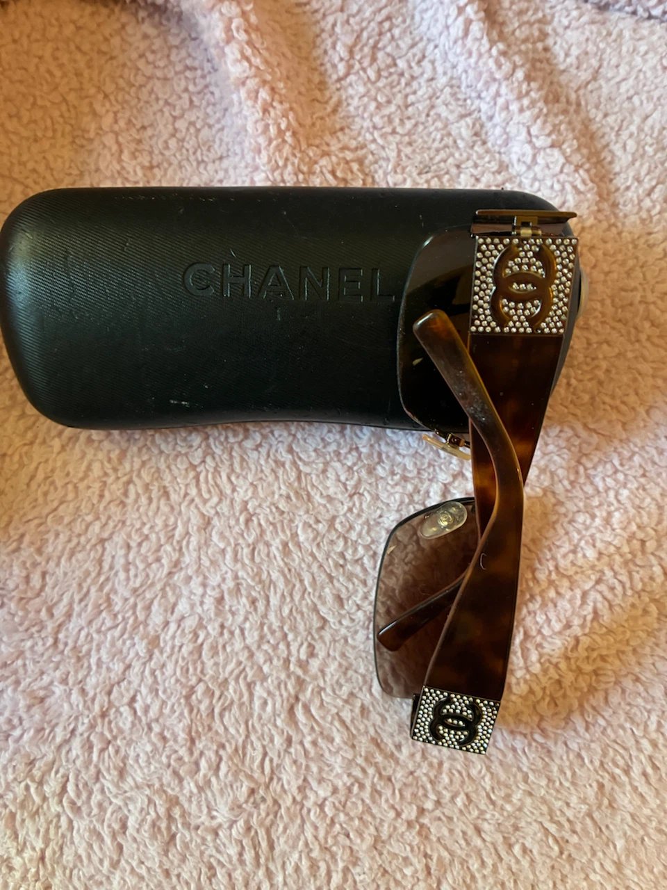 Chanel Tortoiseshell Rhinestone Sunglasses