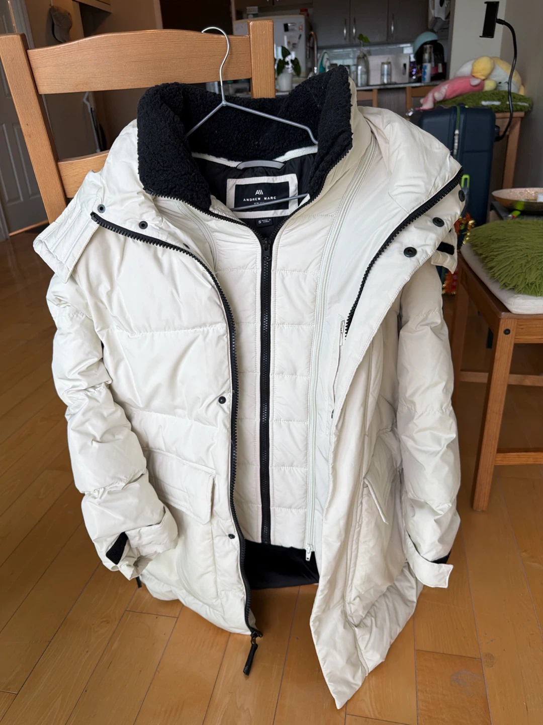 Andrew Marc Hybrid Down Jacket White