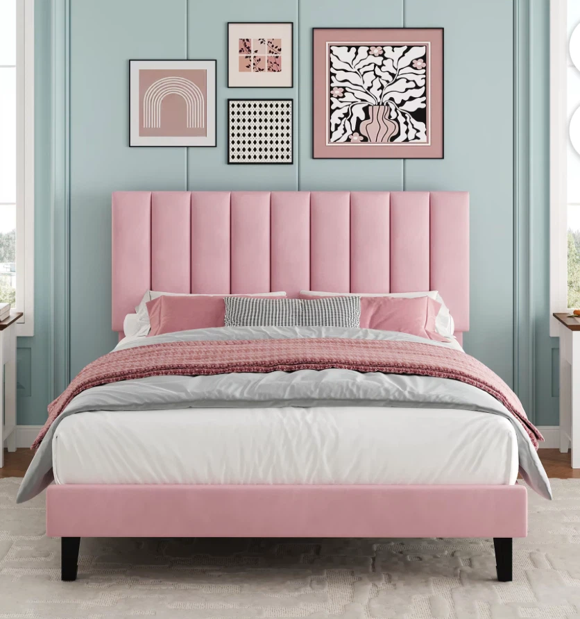 [ Unopened new!! ]Queen size Pink Bed frame