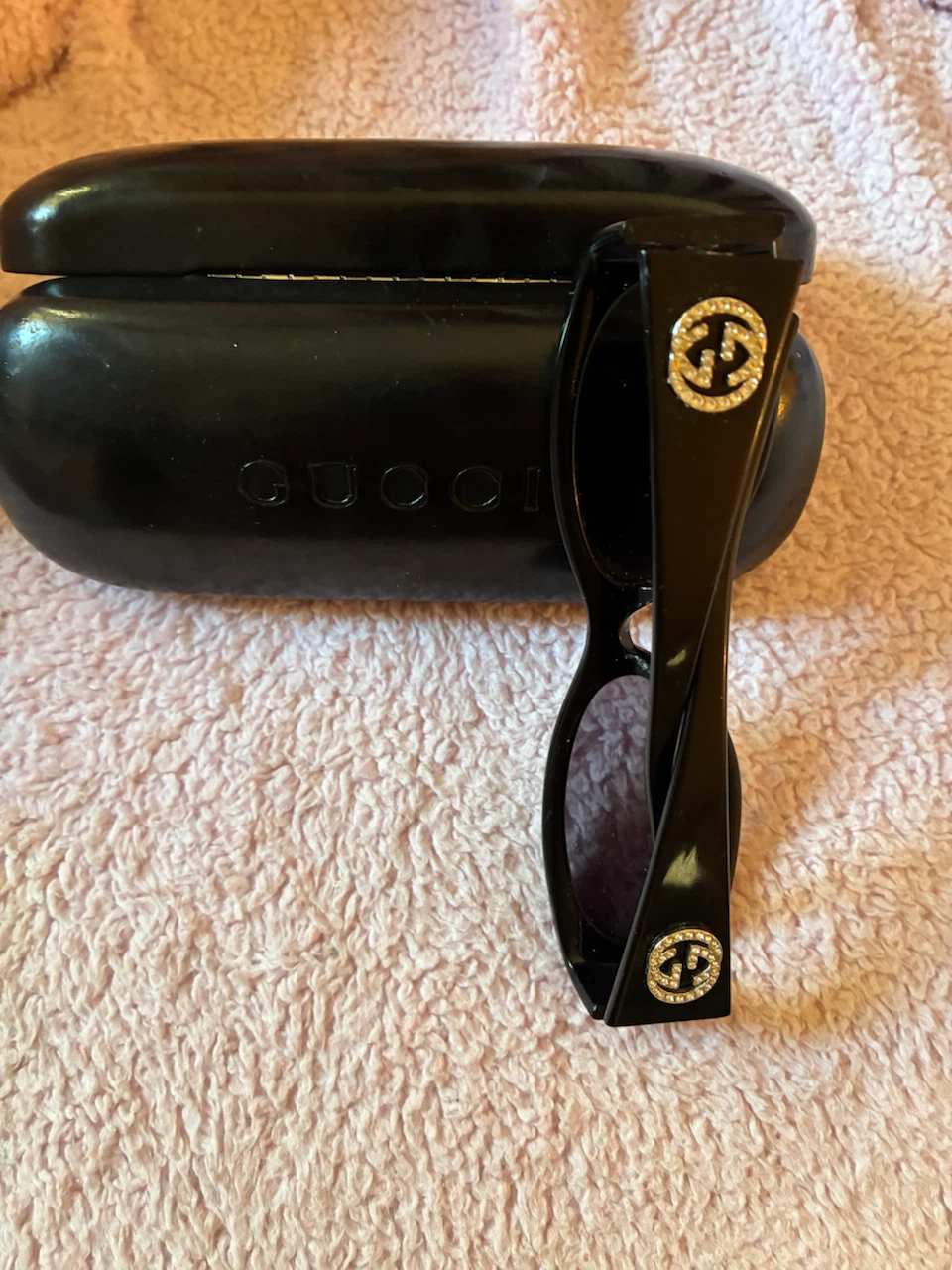 Gucci Black Sunglasses with Rhinestone Logo