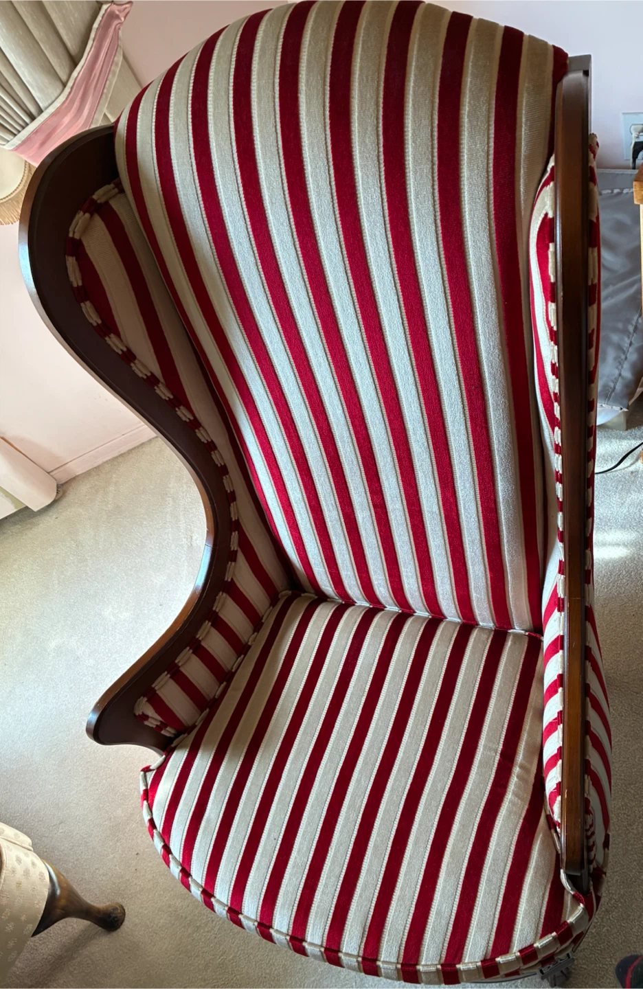 Vintage Striped Wingback Chair - photo 2