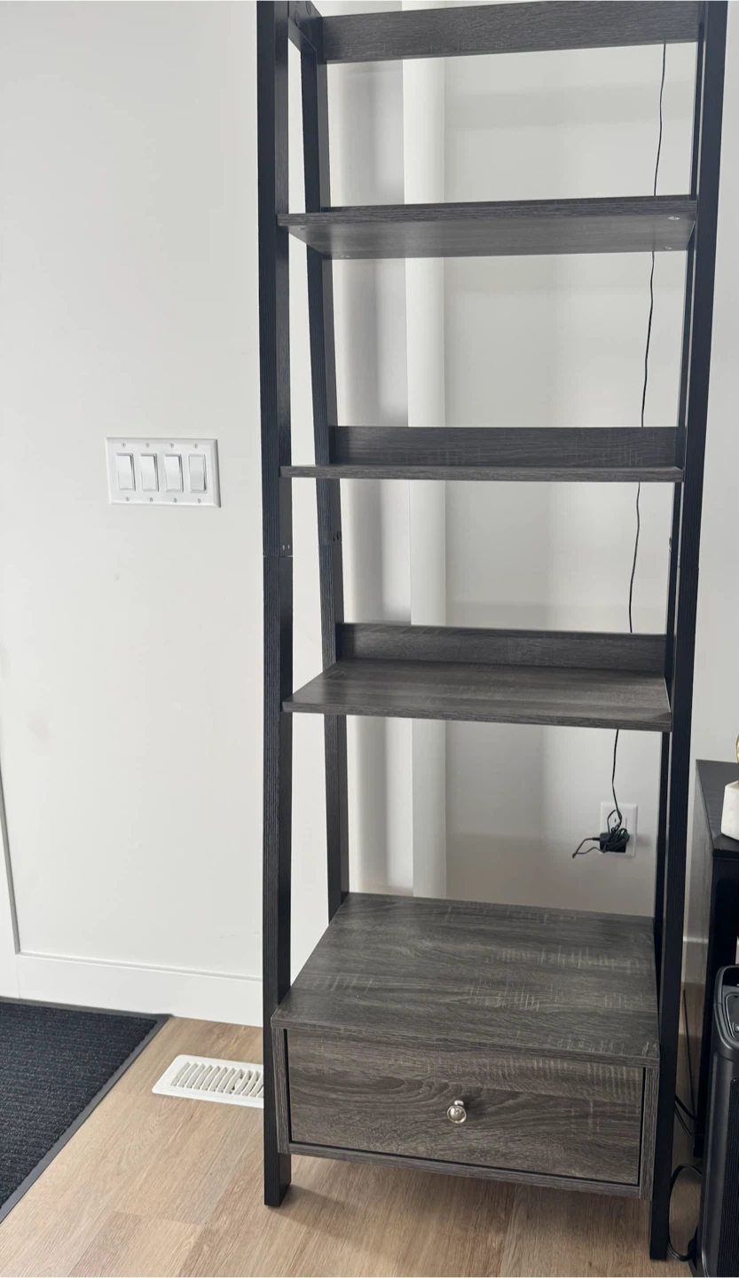 Four tier Tall Bookshelf with Lower Storage Drawer - photo 3