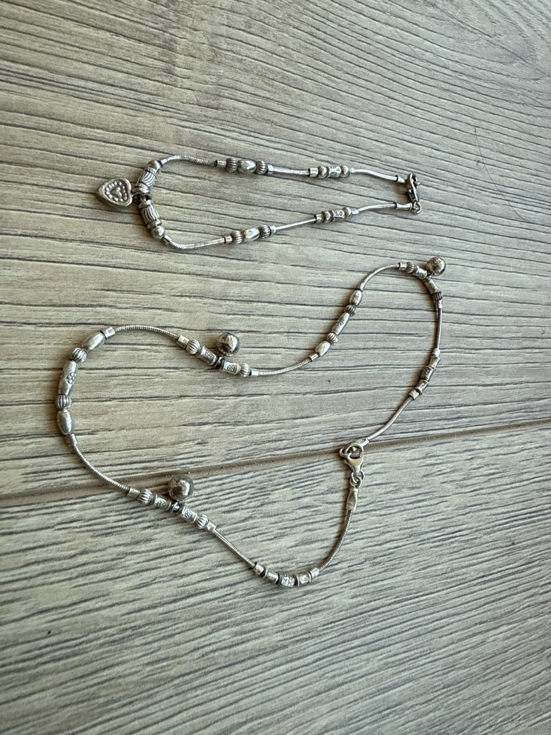 Sterling Silver anklet and bracelet set