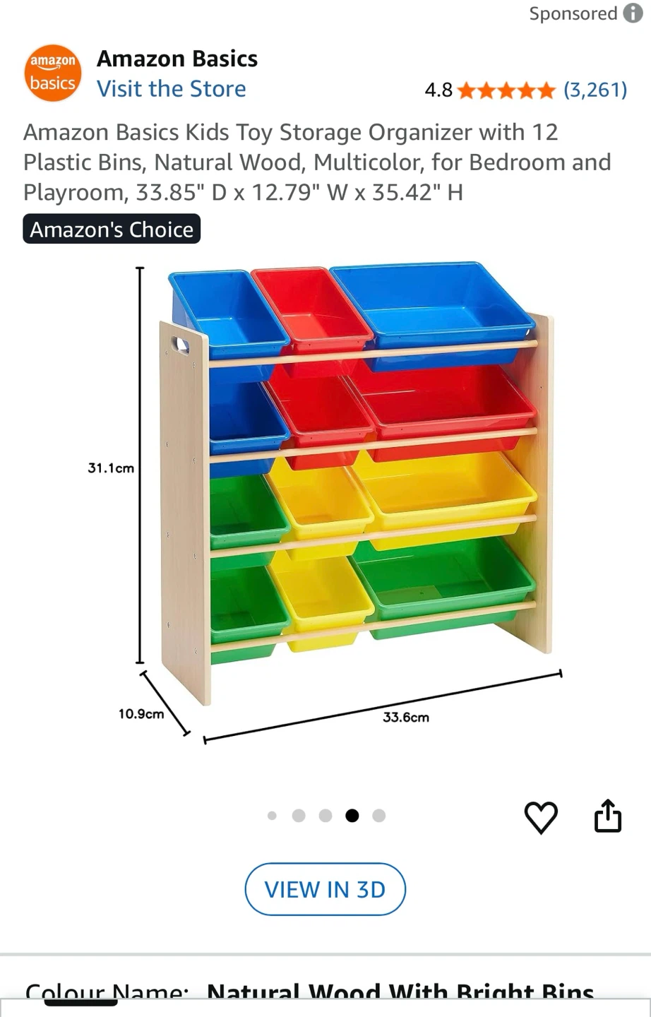 Colourful Storage Organizer - 12 Bins