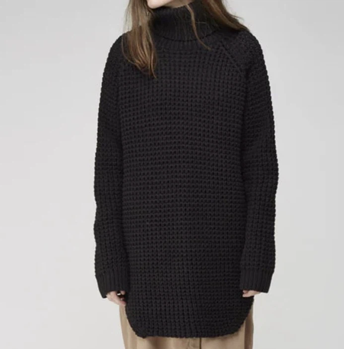 Seven Sisters Black Turtleneck Sweater - Medium