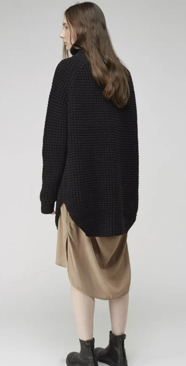 Seven Sisters Black Turtleneck Sweater - Medium - photo 2