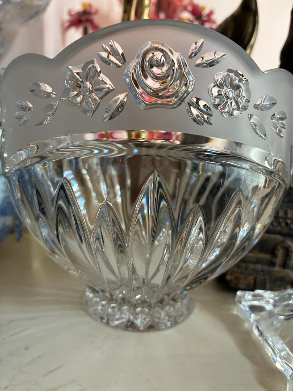 Mikasa Crystal Flower Bowl