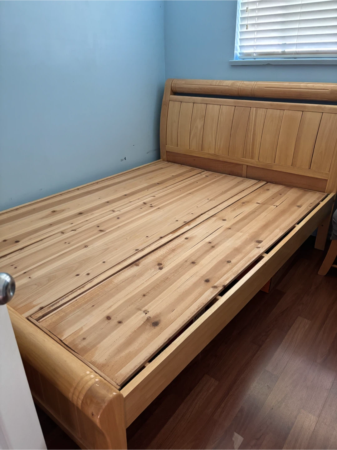 Solid wood bed frame and matching dresser