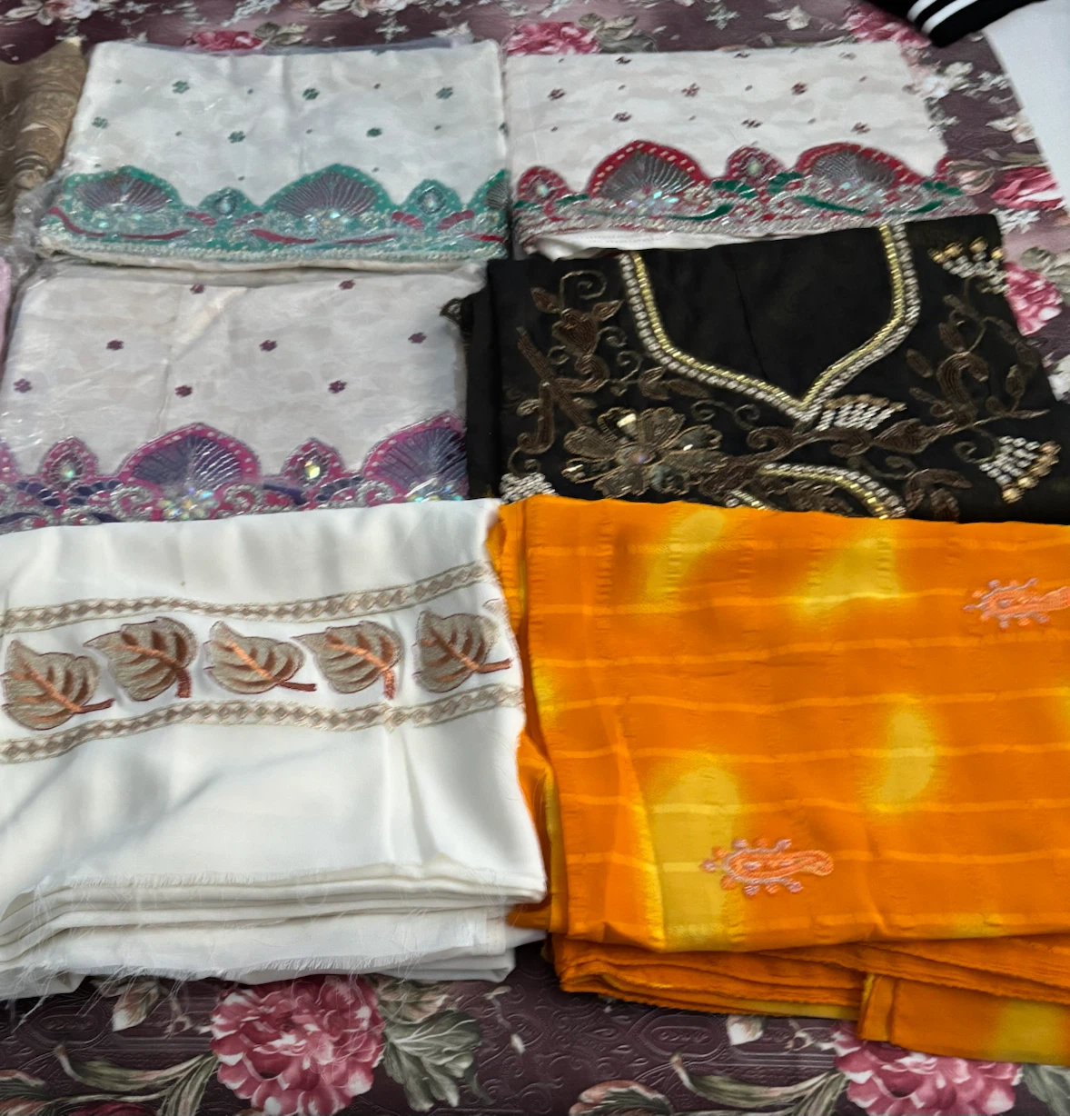 Assorted Embroidered Fabrics and Textiles