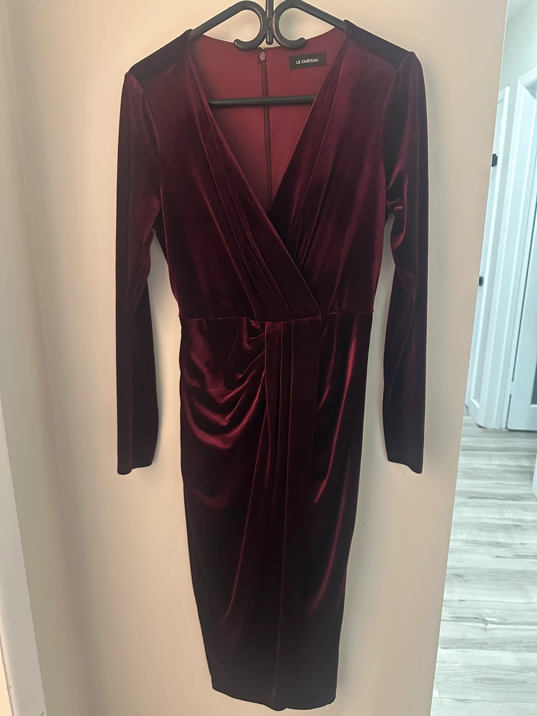 Le Château Burgundy Velvet Dress