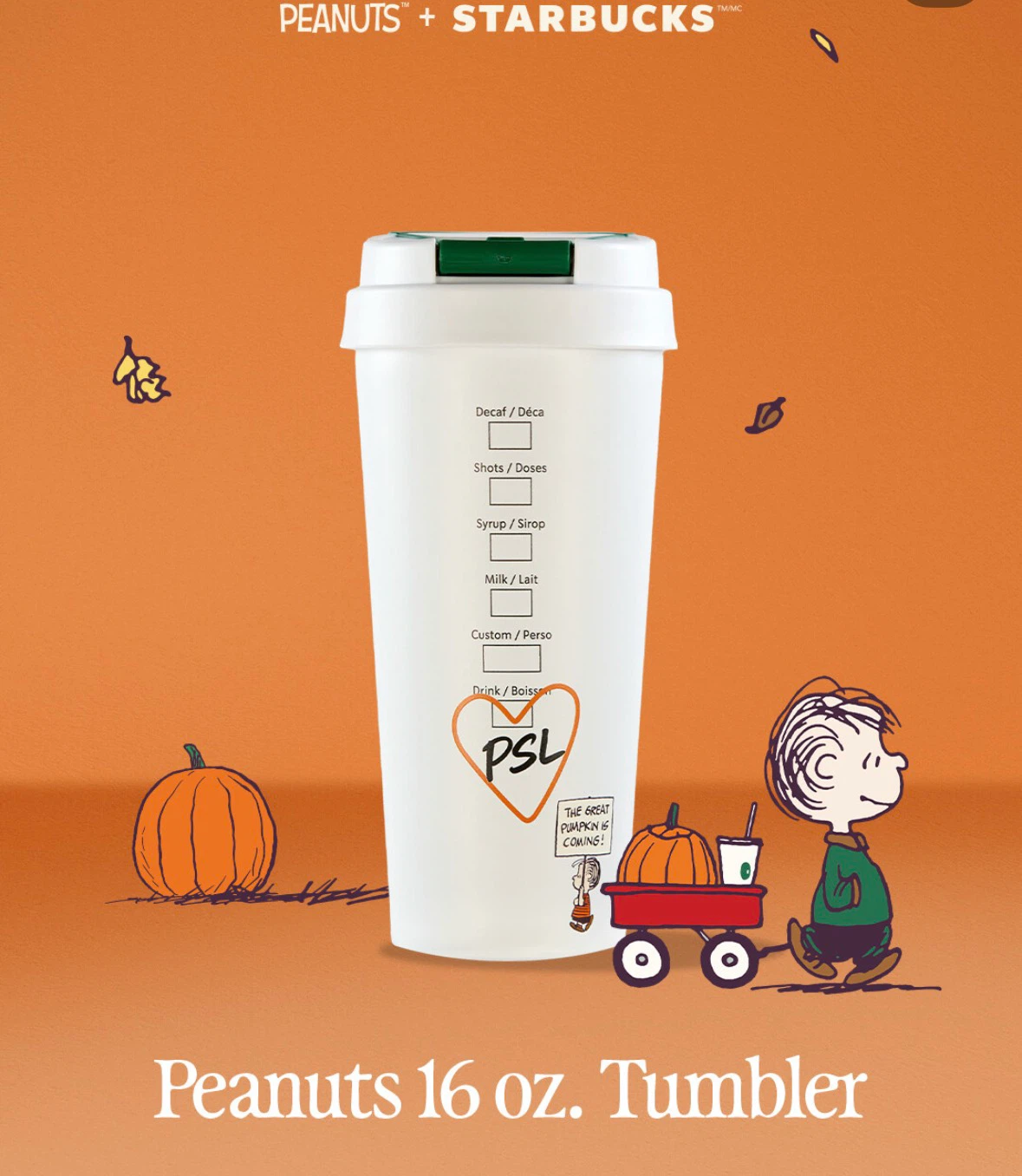 Starbucks x Peanuts Pumpkin Spice Latte Tumbler - photo 2