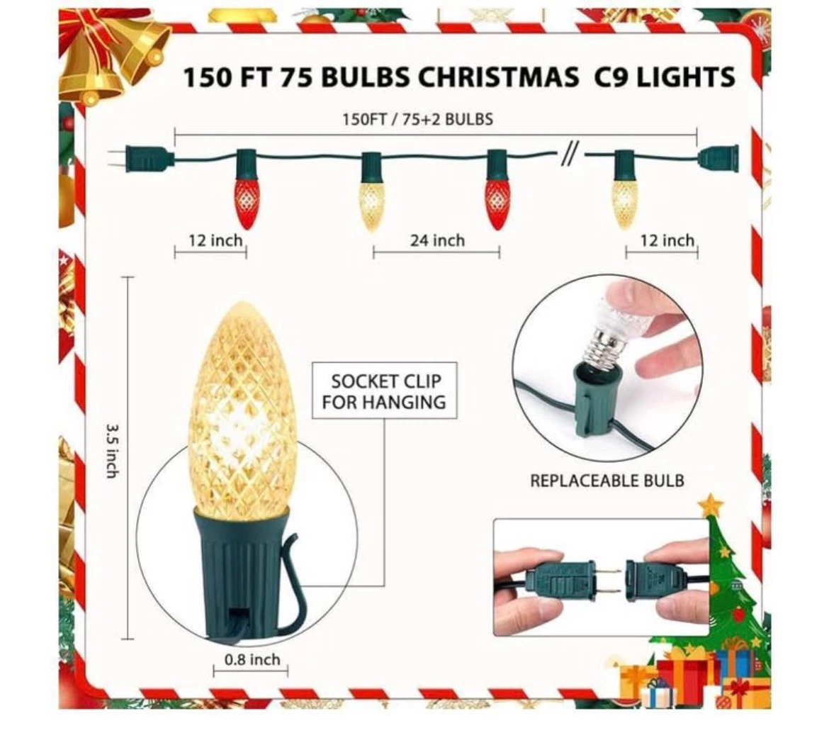 150 Ft C9 Christmas String Lights - photo 2