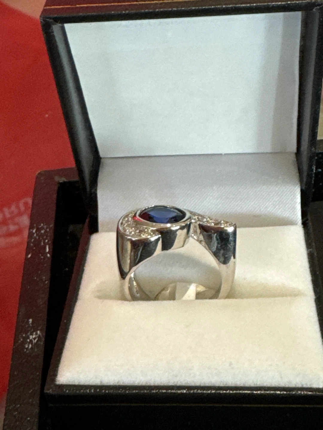 Silver Tone Blue Stone Ring - photo 2