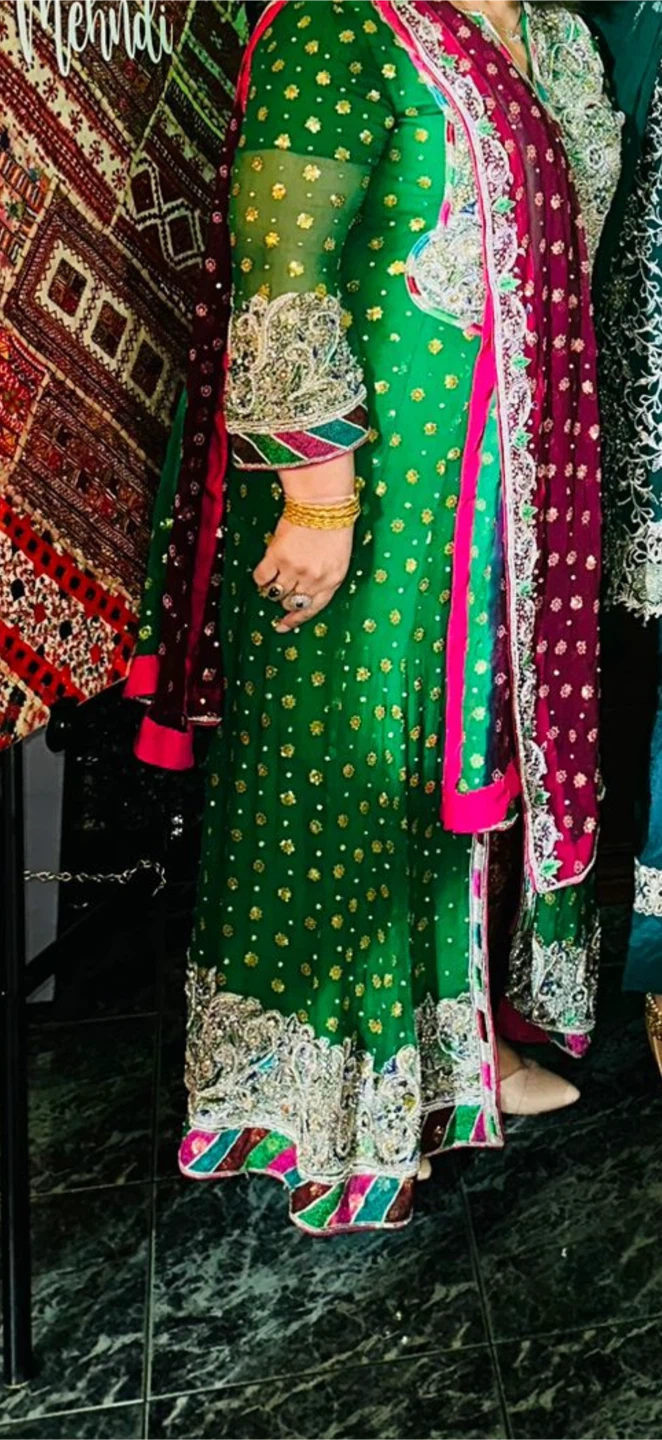 Traditional Green Embellished Outfit