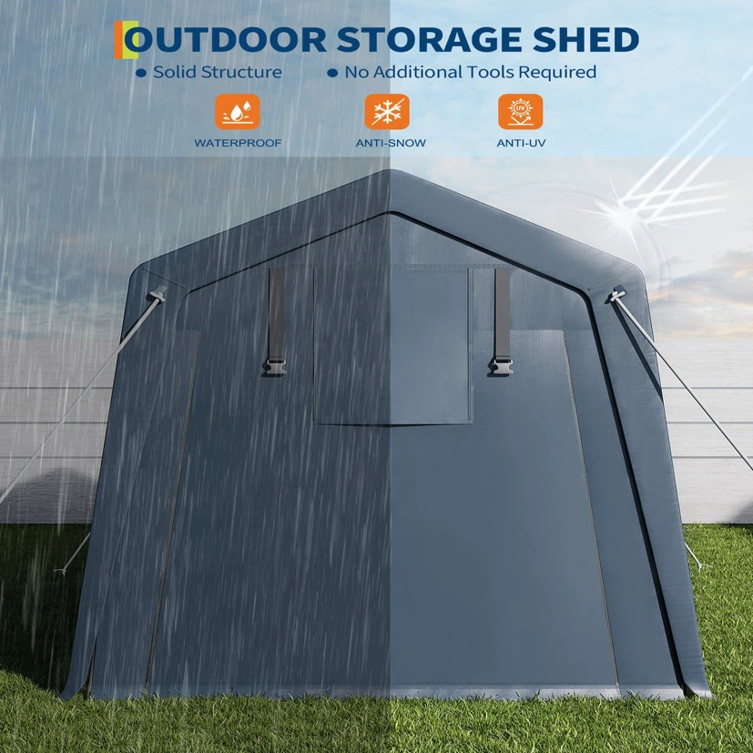 Garvee 6 × 8 FT Portable Outdoor Storage Shed - photo 4