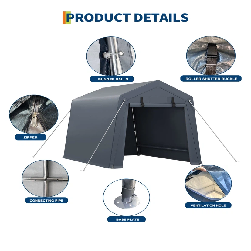 Garvee 6 × 8 FT Portable Outdoor Storage Shed - photo 5
