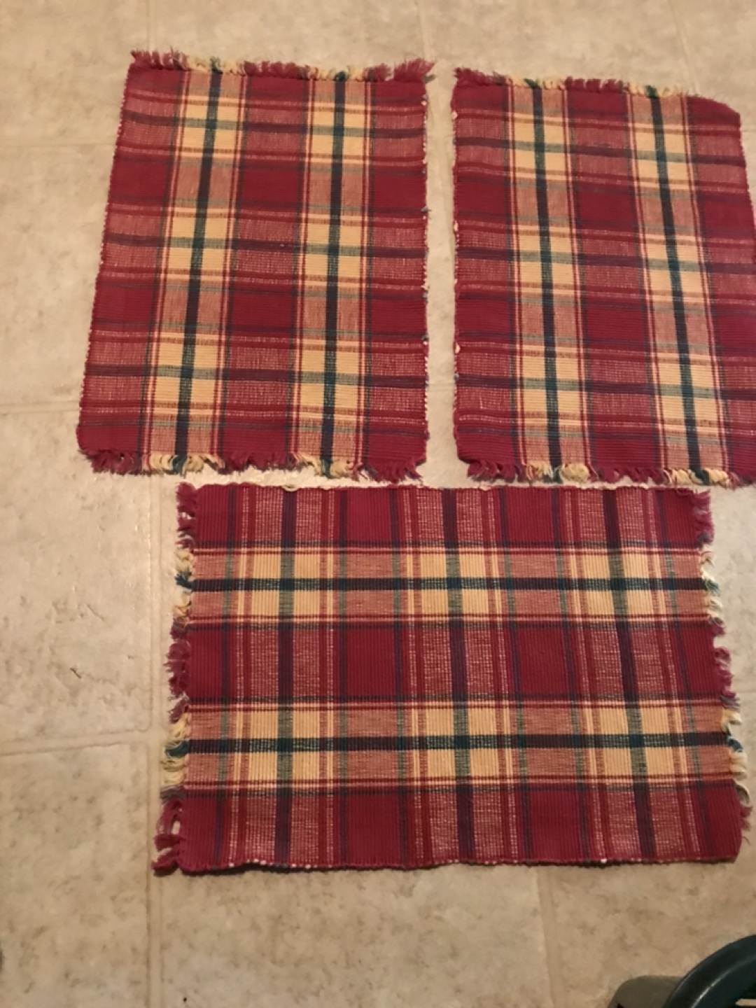 Set of 3 Plaid Placemats