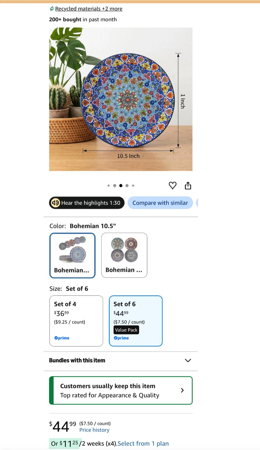 Glowworm 10.5-inch Ceramic Dinner Plate Set of 6 - photo 3