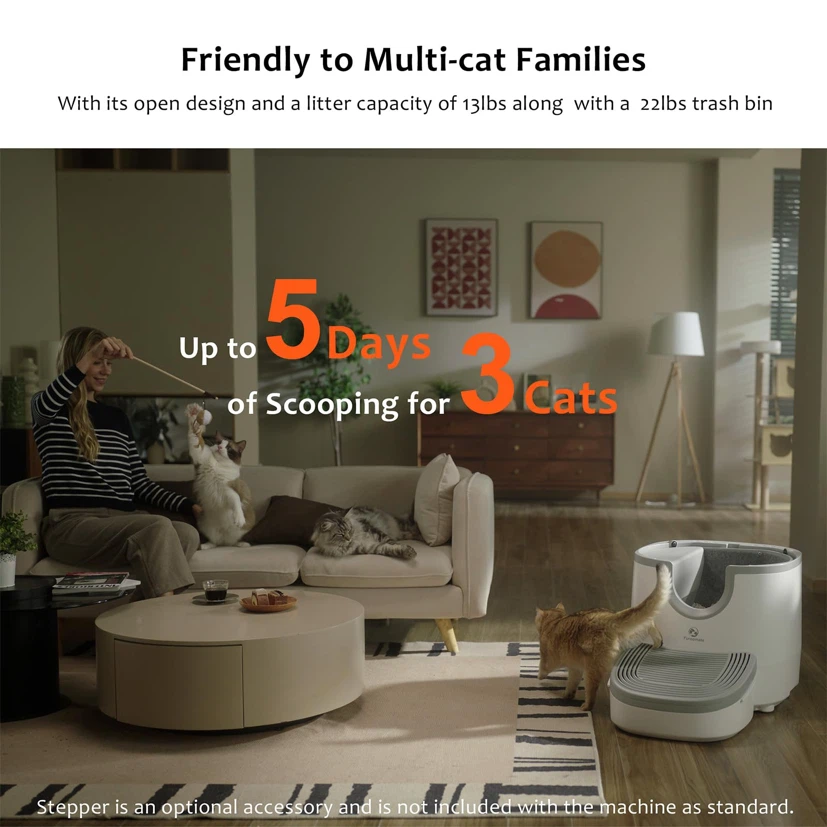 Furoomatepet Self-Cleaning Litter Box, Large Capacity Automatic - photo 4