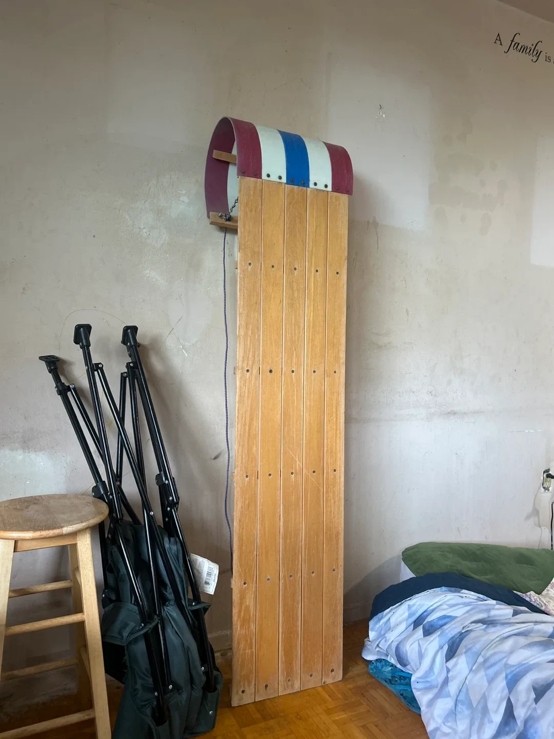 Vintage Wooden Toboggan - photo 3