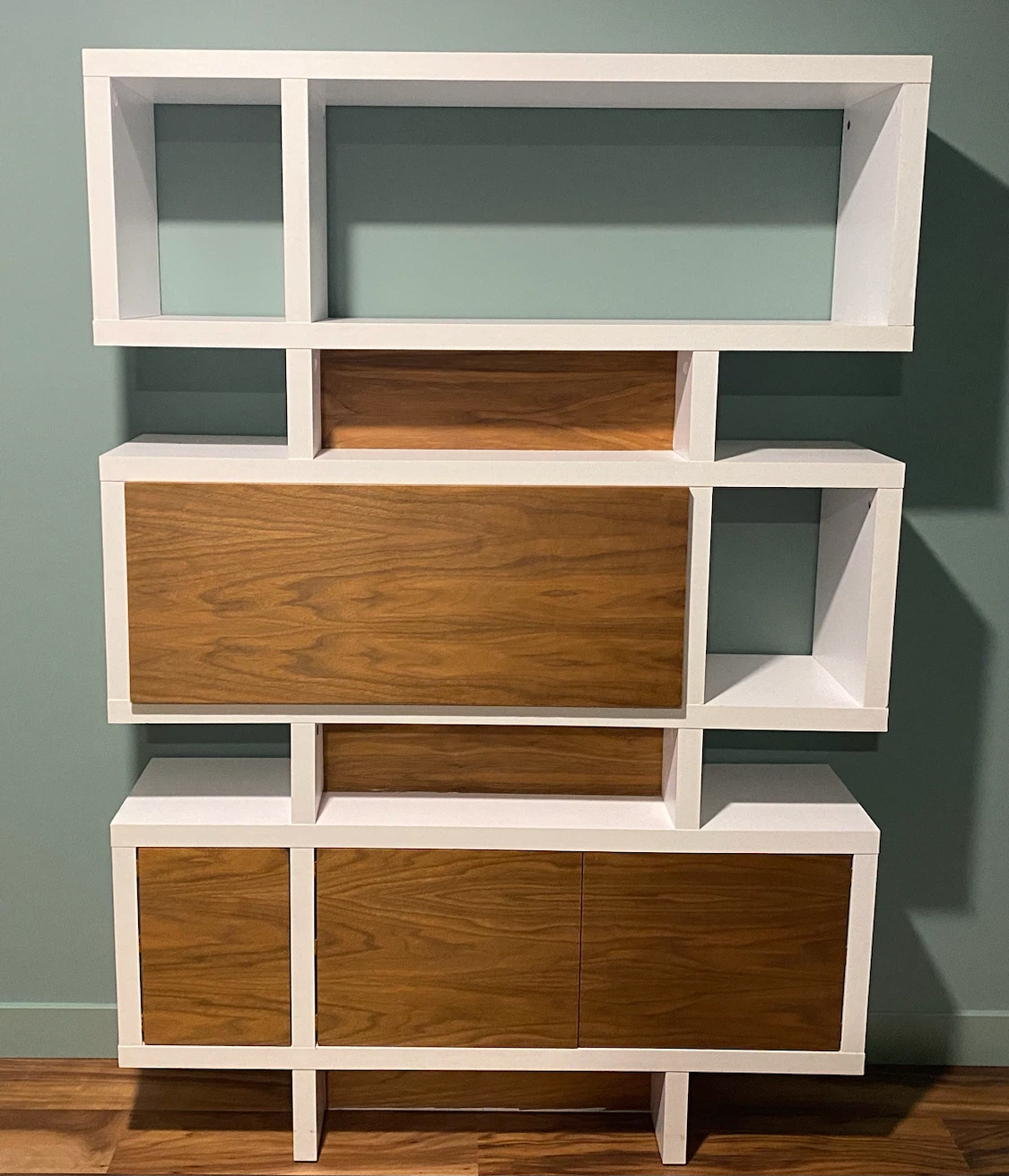 MCM White & Walnut Wall Unit