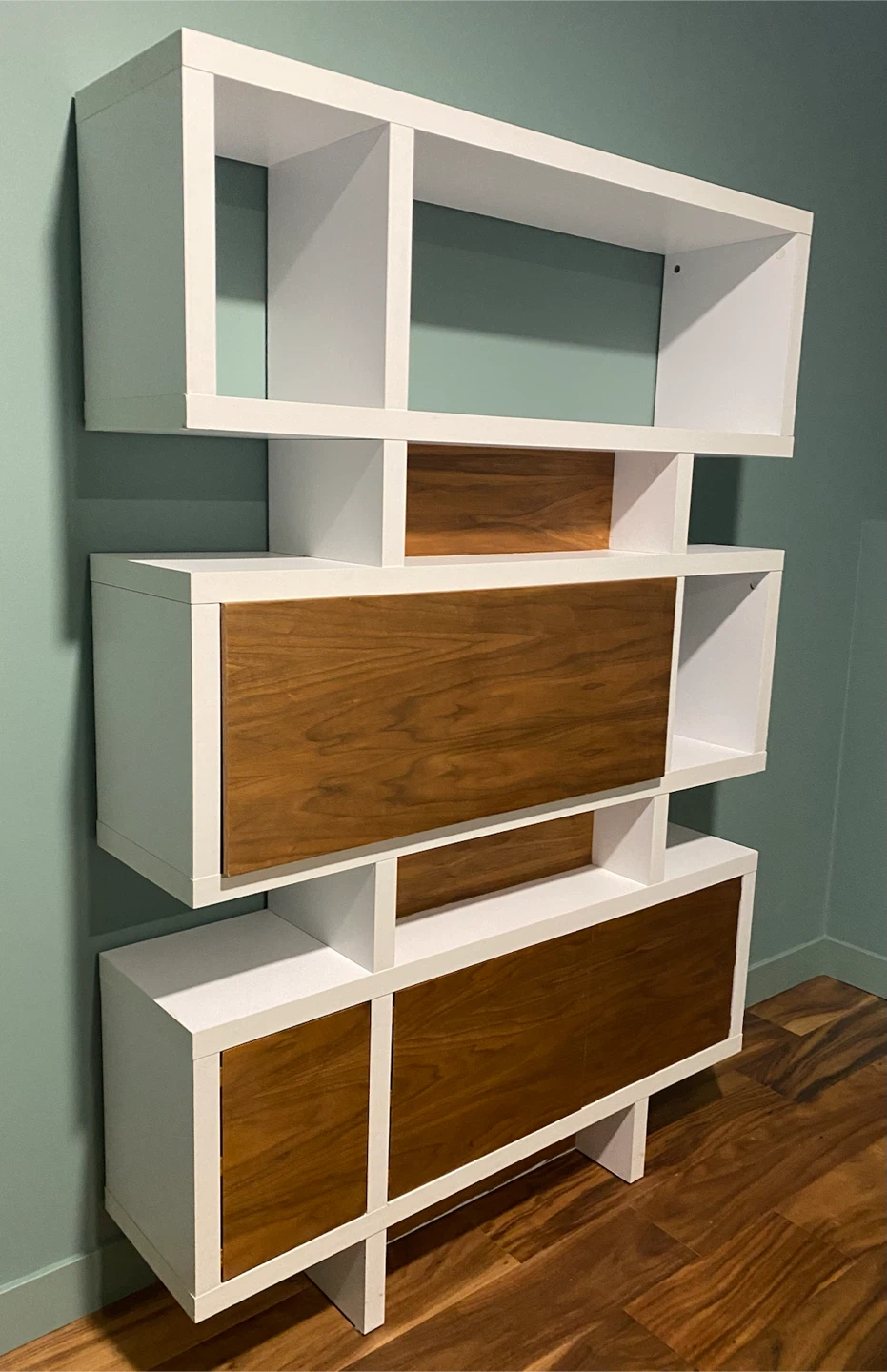MCM White & Walnut Wall Unit - photo 2