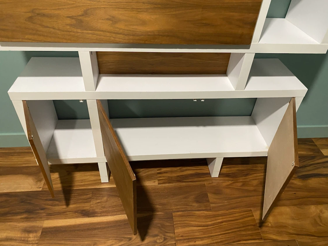 MCM White & Walnut Wall Unit - photo 4