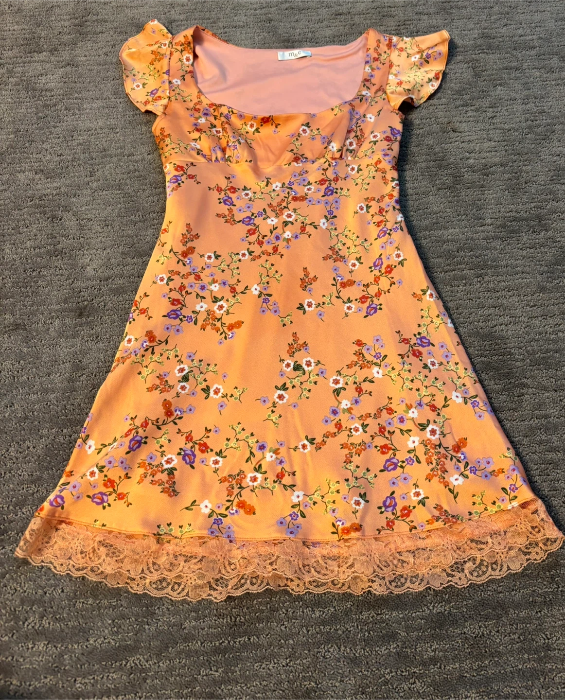 m&e Floral Orange Dress - photo 2