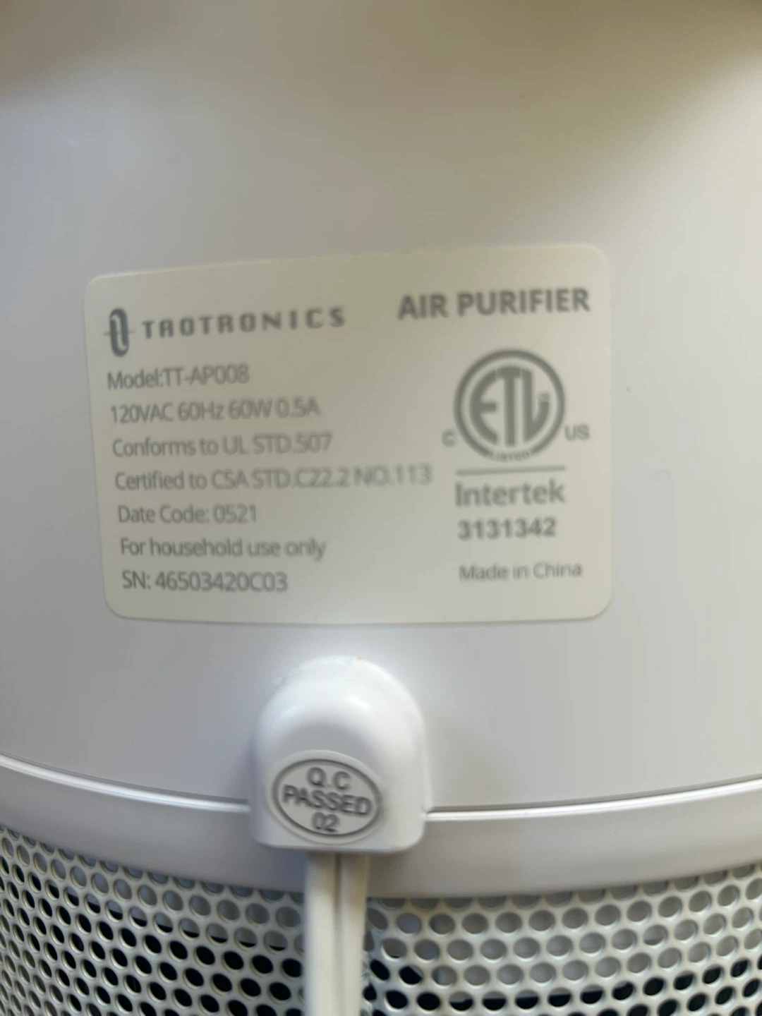 TaoTronics Air Purifier TT-AP008 - photo 3