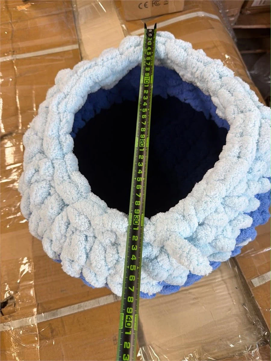 Chunky Knit Cat Bed - Blue Ombre - photo 3
