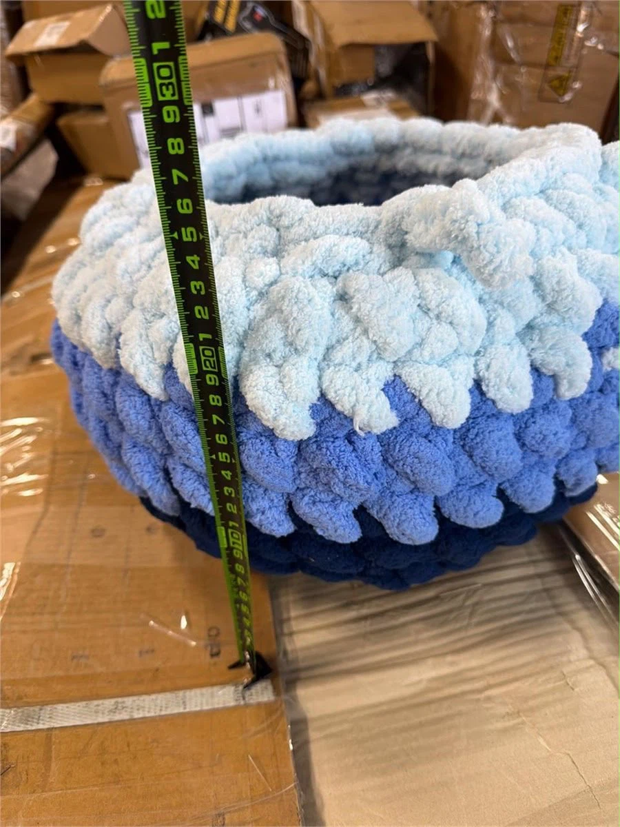 Chunky Knit Cat Bed - Blue Ombre - photo 4
