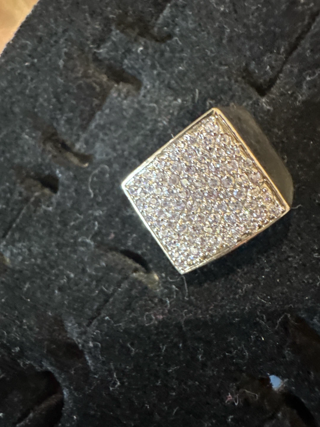Square pavé statement ring